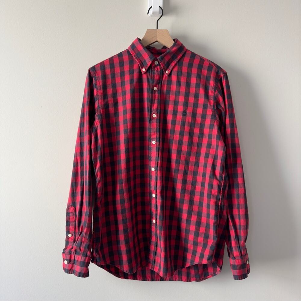 Ralph Lauren Classic Fit Performance Red Black Checker Collar Button Down Shirt